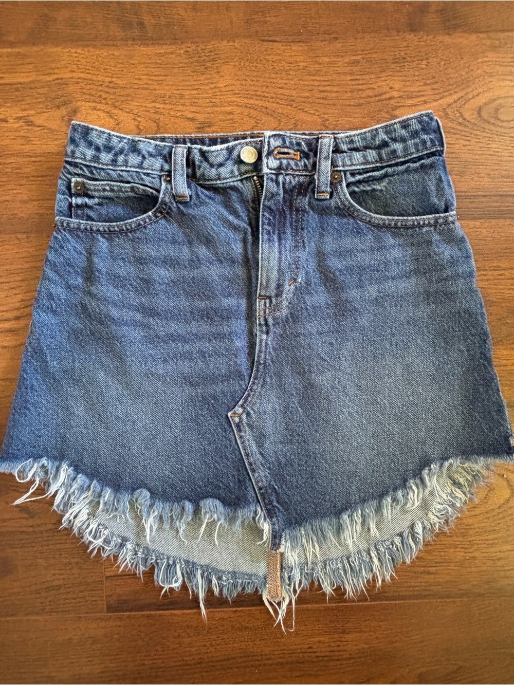 We The Free Dark Blue Denim Mini Skirt
